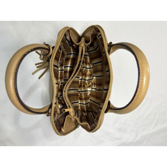 Tignanello Mini Dome Satchel Tan Genuine Leather Top Handle Bag - Picture 10 of 16